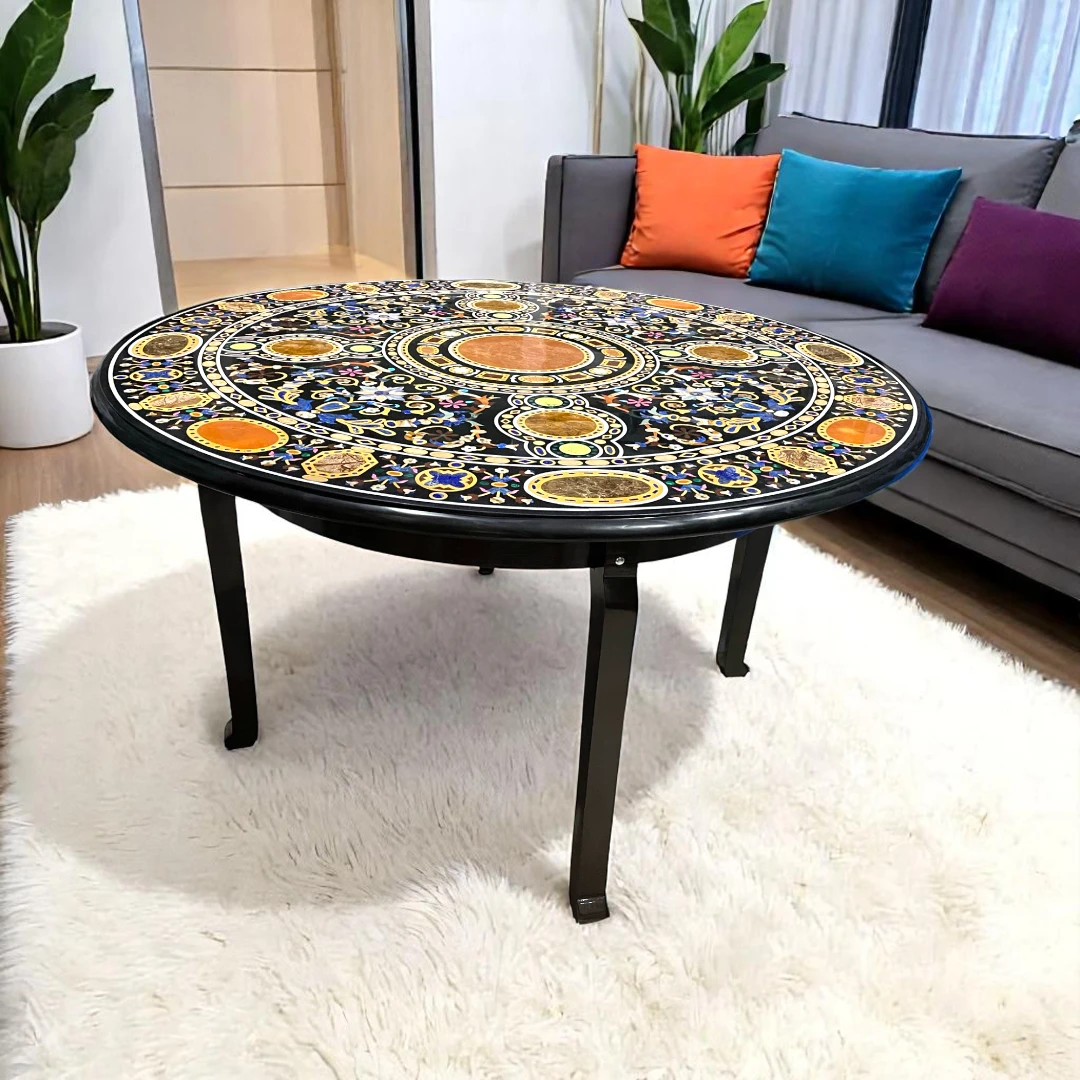 Luxury Round Marble Center Table for Home Decor